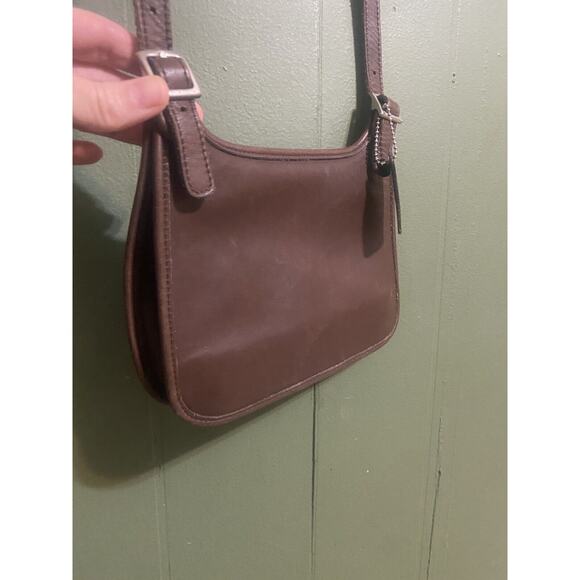 COACH Pocketbook Vintage Brown Leather Crossbody Bag Authentic Flap Close 9142 - Picture 5 of 15